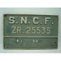 plaque remorque ZR 25535 SNCF