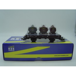 wagon plat ocem SNCF avec 3...